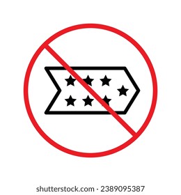 Prohibido Advertencia, precaución, atención, peligro de restricción. No hay icono del vector Medal. No utilice el diseño de la señal plana de Medal. Pictograma de símbolo de medalla. No hay interfaz de usuario de UX de icono de rank