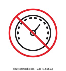 Forbidden Prohibited Warning, caution, attention, restriction label danger. Vector meter flat icon. Gauge vector icon. Do not use Speedometer measurement sign. Gauge symbol pictogram UX UI