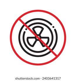 Forbidden Prohibited Warning, caution, attention, restriction label danger. No nuclear plant vector icon. Do not use nuclear energy sign design. No radiation symbol flat pictogram. No bio hazard icon