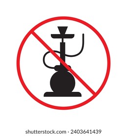 Forbidden Prohibited Warning, caution, attention, restriction label danger. No shisha vector icon. Do not use shisa sign design. No hookay symbol flat pictogram. Do not smoke shisha hookah icon