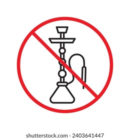 Verbotene Warnung, Vorsicht, Aufmerksamkeit, Restriktionskennzeichnung Gefahr. Kein Shisha-Vektorsymbol. Verwenden Sie kein shisa-Zeichen-Design. Kein hookay Symbol flaches Piktogramm. Rauchen Sie kein Shisha-Haka-Symbol