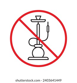 Forbidden Prohibited Warning, caution, attention, restriction label danger. No shisha vector icon. Do not use shisa sign design. No hookay symbol flat pictogram. Do not smoke shisha hookah icon