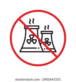 Forbidden Prohibited Warning, caution, attention, restriction label danger. No nuclear plant vector icon. Do not use nuclear energy sign design. No radiation symbol flat pictogram. No bio hazard icon