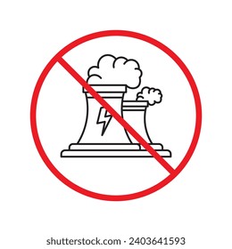 Forbidden Prohibited Warning, caution, attention, restriction label danger. No nuclear plant vector icon. Do not use nuclear energy sign design. No radiation symbol flat pictogram. No bio hazard icon