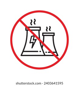 Forbidden Prohibited Warning, caution, attention, restriction label danger. No nuclear plant vector icon. Do not use nuclear energy sign design. No radiation symbol flat pictogram. No bio hazard icon