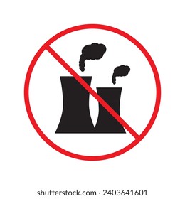 Forbidden Prohibited Warning, caution, attention, restriction label danger. No nuclear plant vector icon. Do not use nuclear energy sign design. No radiation symbol flat pictogram. No bio hazard icon