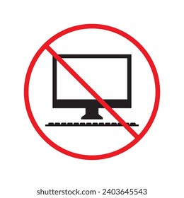 Verbotene Warnung, Vorsicht, Aufmerksamkeit, Restriktionskennzeichnung Gefahr. Kein Computer-Vektorsymbol. Verwenden Sie kein PC-Zeichendesign. Kein Flachbildbild-Symbol auf dem Bildschirm. Kein Computer