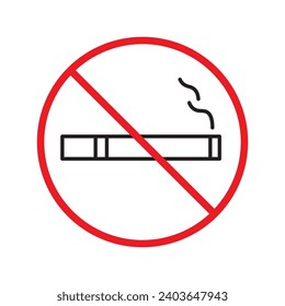 Prohibido Advertencia, precaución, atención, peligro de restricción. No hay icono del vector del cigarrillo. No utilice el diseño de signos de tabaco. No 
el símbolo de cigarrillos de tabaco es un pictograma plano. Icono de no fumar
