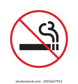 Forbidden Prohibited Warning, caution, attention, restriction label danger. No cigarette vector icon. Do not use tobacco sign design. No 
smoking cigarettes symbol flat pictogram. No smoking icon