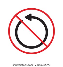 Forbidden Prohibited Warning, caution, attention, restriction label danger.  Rotate vector icon. Refresh flat sign design. Update symbol pictogram. Rotate icon