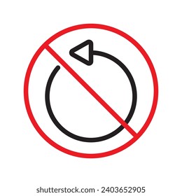 Forbidden Prohibited Warning, caution, attention, restriction label danger.  Rotate vector icon. Refresh flat sign design. Update symbol pictogram. Rotate icon