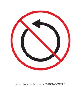 Forbidden Prohibited Warning, caution, attention, restriction label danger.  Rotate vector icon. Refresh flat sign design. Update symbol pictogram. Rotate icon