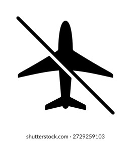 Forbidden Prohibited Warning, caution, attention, restriction label danger. No airplane vector icon. Do not use plane sign design. No airport symbol flat pictogram. 