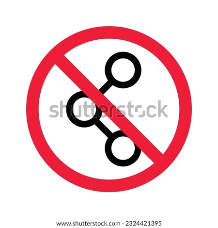 Forbidden Prohibited Warning, caution, attention, restriction. Share symbol pictogram. Share vector icon. Share flat sign design. 