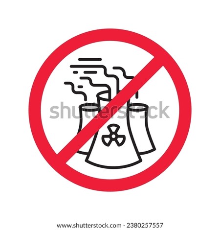 Forbidden Prohibited Warning, caution, attention, restriction label danger. No nuclear plant vector icon. Do not use nuclear energy sign design. No radiation symbol flat pictogram. No bio hazard icon