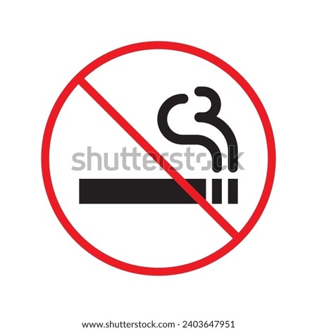 Forbidden Prohibited Warning, caution, attention, restriction label danger. No cigarette vector icon. Do not use tobacco sign design. No 
smoking cigarettes symbol flat pictogram. No smoking icon