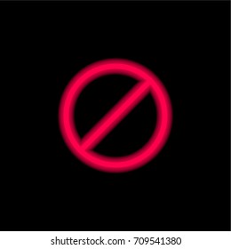 Forbidden red glowing neon ui ux icon. Glowing sign logo vector
