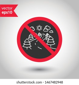 Forbidden road icon. No pass vector icon. No access pictogram. Prohibited road sign vector icon. Warning, danger, caution, attention, restriction. No way flat pictogram. Do not enter. Danger turn icon