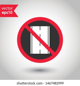 Forbidden road icon. No pass vector icon. No access pictogram. Prohibited road sign vector icon. Warning, danger, caution, attention, restriction. No way flat pictogram. Do not enter. Danger turn icon