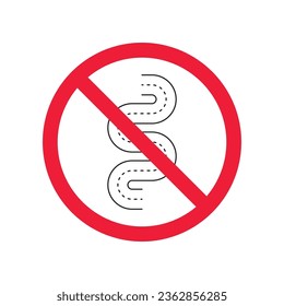Forbidden road icon. No pass vector icon. No access pictogram. Prohibited road sign vector icon. Warning, danger, caution, attention, restriction. No way flat pictogram. Do not enter. Danger turn icon