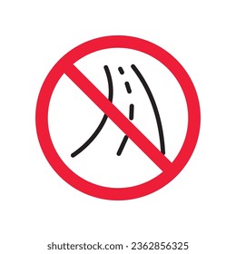 Forbidden road icon. No pass vector icon. No access pictogram. Prohibited road sign vector icon. Warning, danger, caution, attention, restriction. No way flat pictogram. Do not enter. Danger turn icon