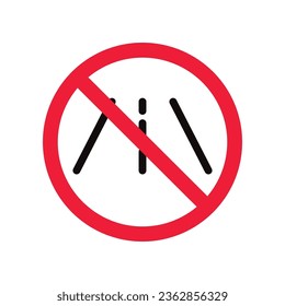 Verbotenes Straßensymbol. Kein Pass, Vektorsymbol. Kein Zugangspiktogramm. Verbotenes Straßenzeichen, Vektorsymbol. Warnung, Gefahr, Vorsicht, Aufmerksamkeit, Einschränkung. Kein flaches Piktogramm. Betreten Sie nicht. Gefahrenumdrehungssymbol