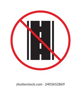Forbidden road icon. No pass vector icon. No access pictogram. Prohibited road sign vector icon. Warning, danger, caution, attention, restriction. No way flat pictogram. Do not enter. Danger turn icon