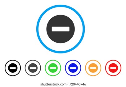 Forbidden rounded icon. Style is a flat forbidden grey symbol inside light blue circle with black, gray, green, blue, red, orange versions. Vector designed for web and software interfaces.