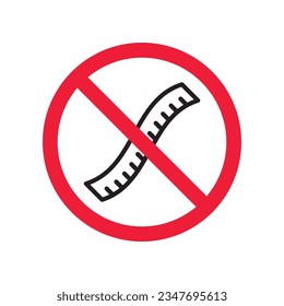Icono de regla prohibida. Advertencia, precaución, atención, restricción, etiqueta. Icono de regla. Icono de vector de regla. Mida el símbolo del pictograma de diseño de signo plano. Icono sin escala