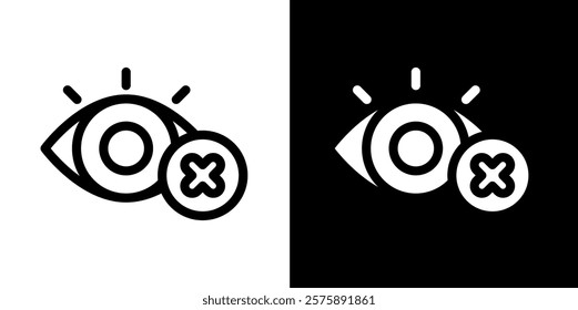 forbidden to see line and glyph icon, outline and glyph vector sign, linear and glyph style pictogram isolated on white and black. islamic Symbol, logo, icon, illustration