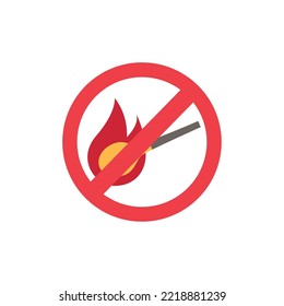 forbidden to set fire icon vector image white background