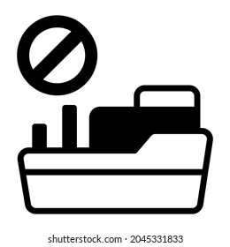 forbidden ship black filled icon, healthcare and medical icon.
