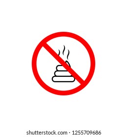 Forbidden shit icon can be used for web, logo, mobile app, UI, UX