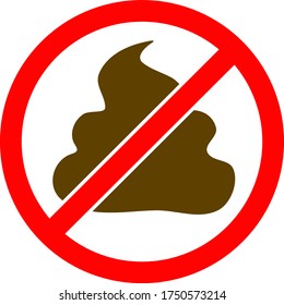 Ilustración vectorial de Shit prohibida. Una ilustración plana de diseño icónico de la Prohibida Mierda en un fondo blanco.