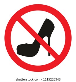 forbidden shoe  vector icon