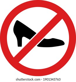 Forbidden shoes icon with flat style. Isolated vector forbidden shoes icon illustrations, simple style.