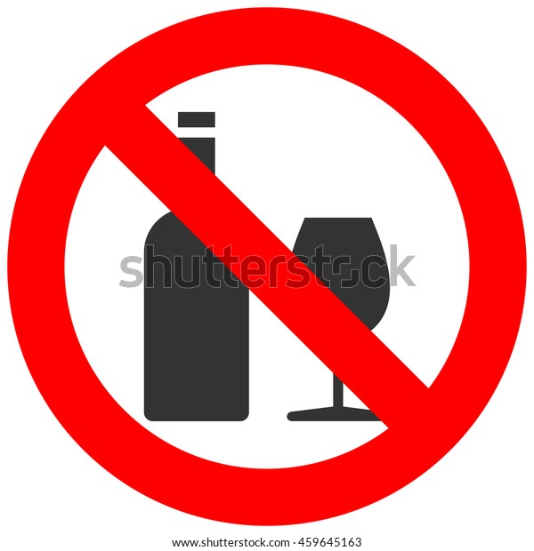 Forbidden Sign Bottle Glass Icon Isolated Stock Vector (Royalty Free ...