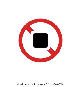 Forbidden Sign of Box symbol