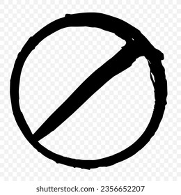 forbidden sign, with a brush