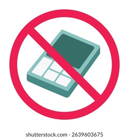 Forbidden sign with calculator icon, no calculator allowed sign, calculator prohibition sign, do not calculate 