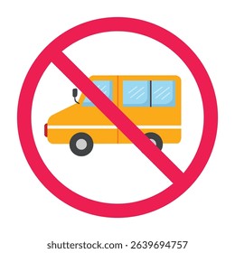 Forbidden sign with car icon, no car allowed sign, no parking sign, no vehicles symbol