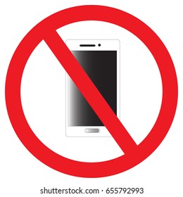 Forbidden sign "Do not use mobile or smart phone" or Do not use mobile - sign and symbol concept 