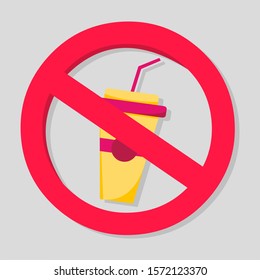 forbidden sign to drink soda vector illustration icon