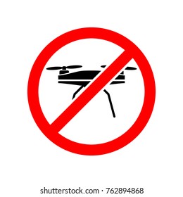 Forbidden sign Drone vector icon
