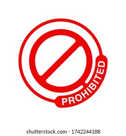 Forbidden sign empty template - crosser out red prohibition caution circle in creative decoration - isolated vector element