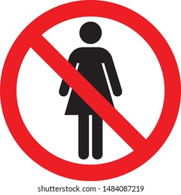 Forbidden sign with female vector sign