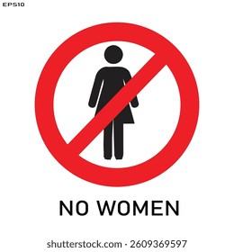 Forbidden sign with female vector sign