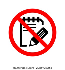 Verbotenes Schild. Die Datei ist verboten Dokumentsymbol. Vektorgrafik..eps