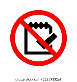 Señal prohibida. El archivo está prohibido, Detener o prohibir la señal redonda roja con el icono del documento. Ilustración del vector