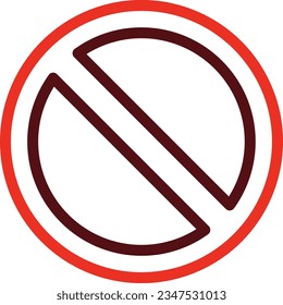 Forbidden Sign Glyph Two Color Icon For Personal And Commercial Use.
